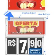 Precificador E1 em Petg 0,75mm 18×16,5cm – c/ Nº Preto c/ Encaixe de 2cm