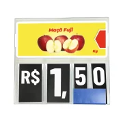 Precificador E1 em Petg 0,75mm 18×16,5cm – c/ Nº Preto c/ Encaixe de 2cm