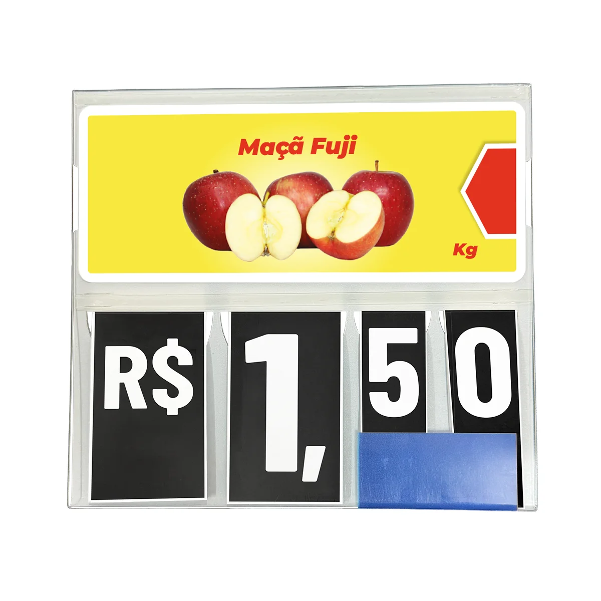 Precificador E1 em Petg 0,75mm 18×16,5cm – c/ Nº Preto c/ Encaixe de 2cm