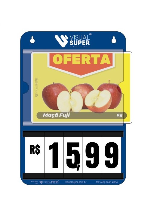 Precificador E2 em Honeycomb 3mm IP – 22x32cm c/ 1 bolsa A5 c/ Nº Branco c/ Gota de 1cm