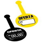 Wobbler Escreve e Apaga em PVC IP – 10×23,5cm c/ 1 Caneta Preta c/ Apagador – 10un