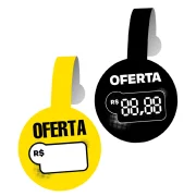 Wobbler Escreve e Apaga em PVC IP – 10×23,5cm c/ 1 Caneta Preta c/ Apagador – 10un