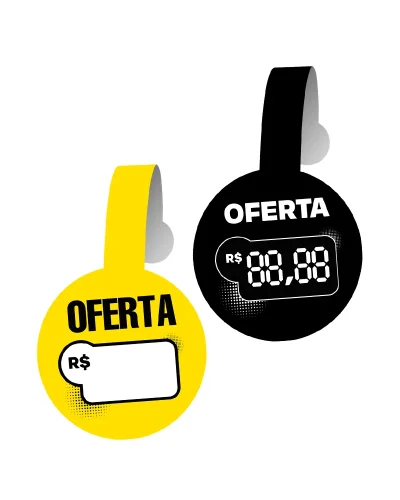 Wobbler Escreve e Apaga em PVC IP – 10×23,5cm c/ 1 Caneta Preta c/ Apagador – 10un