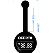 Wobbler Escreve e Apaga em PVC IP – 10×23,5cm c/ 1 Caneta Preta c/ Apagador – 10un