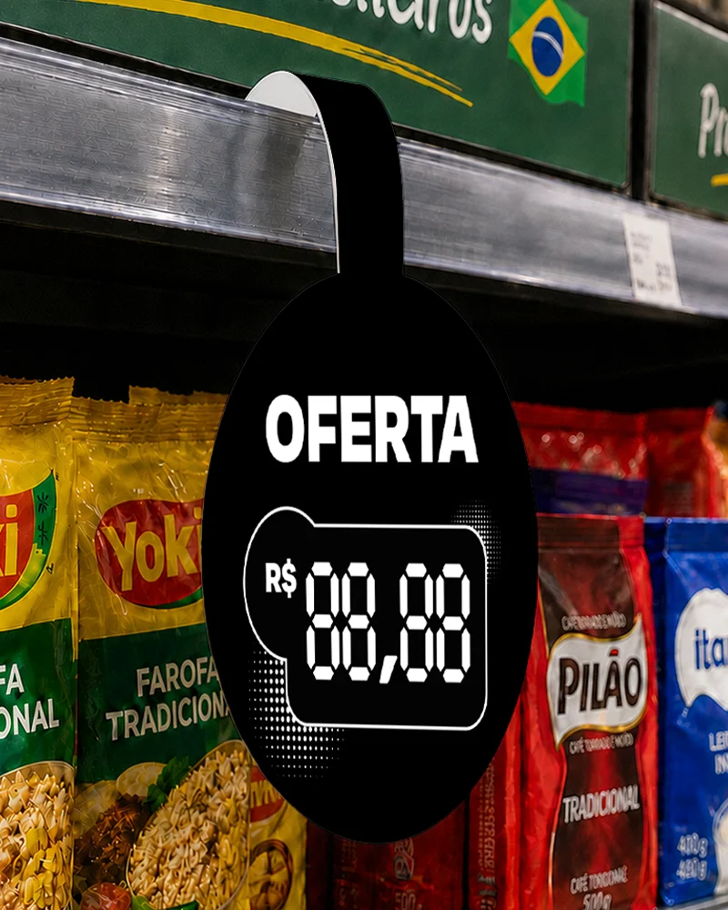 Wobbler Escreve e Apaga em PVC IP – 10×23,5cm c/ 1 Caneta Preta c/ Apagador – 10un