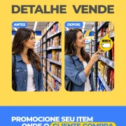 Wobbler Escreve e Apaga em PVC IP – 10×23,5cm c/ 1 Caneta Preta c/ Apagador – 10un