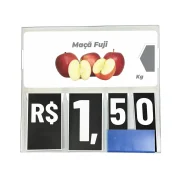 Precificador E1 em Petg 0,75mm 18×16,5cm – c/ Nº Preto c/ Encaixe de 2cm
