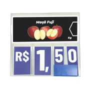 Precificador E1 em Petg 0,75mm 18×16,5cm – c/ Nº Azul c/ Encaixe de 2cm