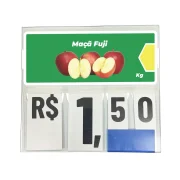 Precificador E1 em Petg 0,75mm 18×16,5cm – c/ Nº Branco c/ Encaixe de 2cm