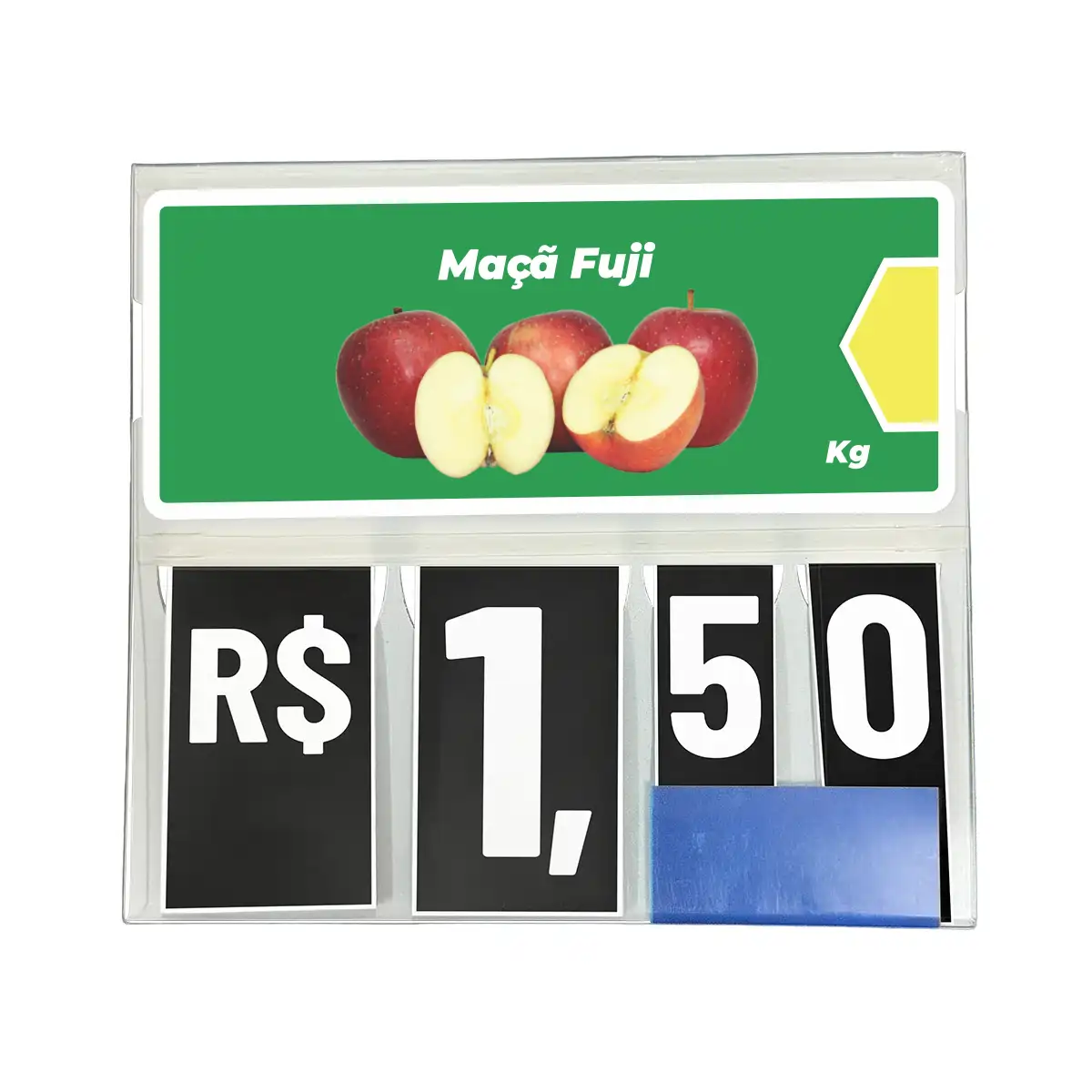 Precificador E1 em Petg 0,75mm 18×16,5cm – c/ Nº Preto c/ Encaixe de 2cm