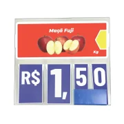 Precificador E1 em Petg 0,75mm 18×16,5cm – c/ Nº Azul c/ Encaixe de 2cm