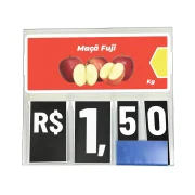 Precificador E1 em Petg 0,75mm 18×16,5cm – c/ Nº Preto c/ Encaixe de 2cm