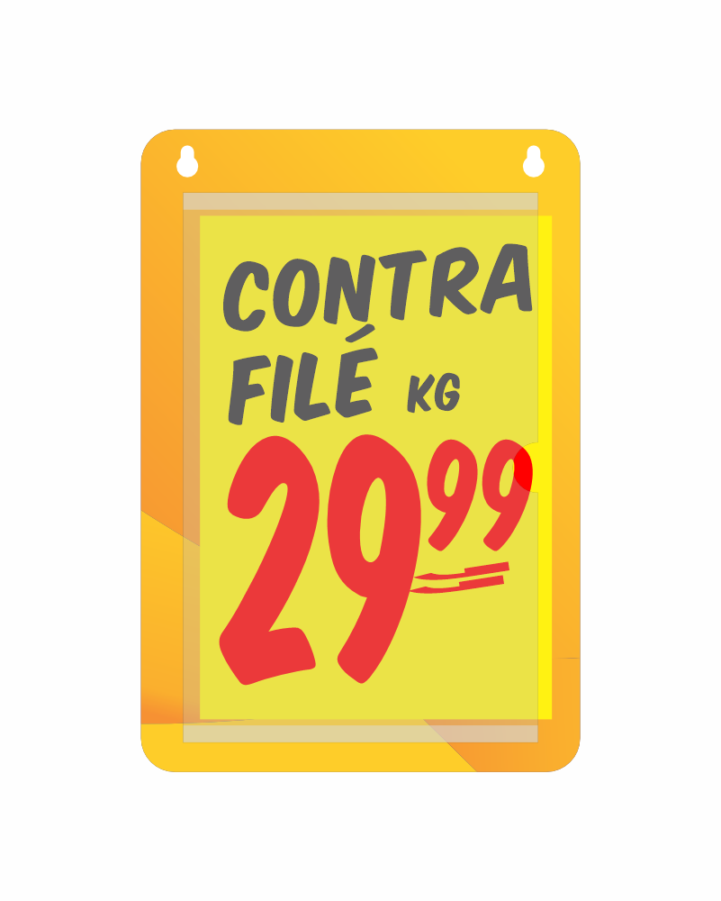 Porta-cartaz em HoneyComb 3mm 26x38cm – IP F/V c/ 1 Bolsa A4 – c/ 2 Furos