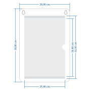 Porta-cartaz em HoneyComb 3mm 26x38cm – IP F/V c/ 1 Bolsa A4 – c/ 2 Furos