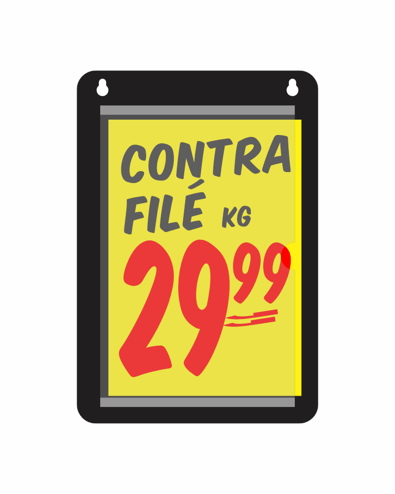 Porta-cartaz em HoneyComb 3mm 26x38cm – IP F/V c/ 1 Bolsa A4 – c/ 2 Furos